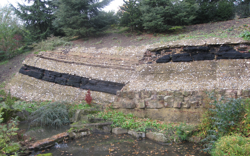 Geological strata at Crystal Palace Park
