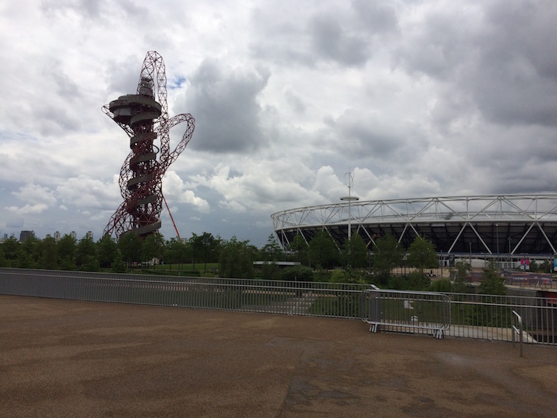 The Arcelormittal Orbit next to the Olympic Stadium