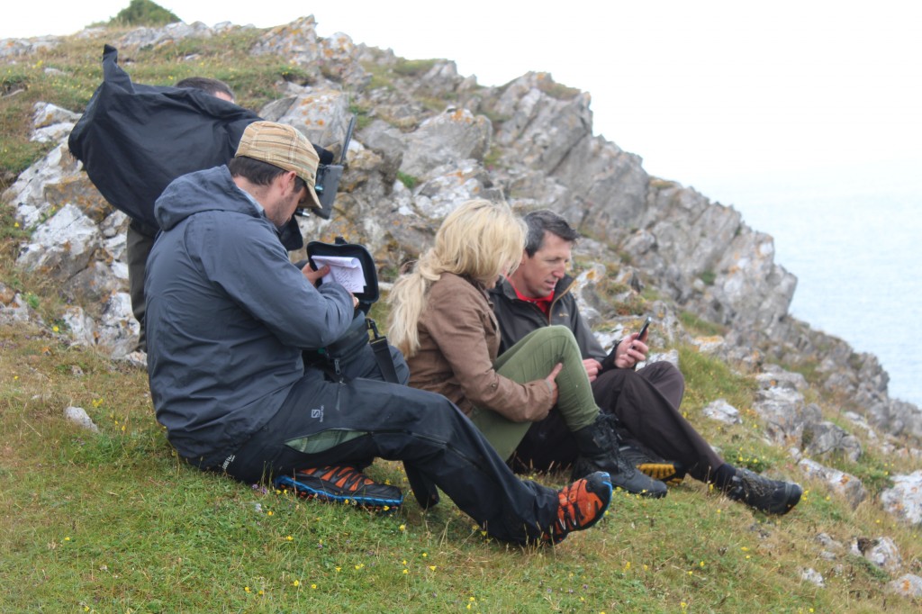 Dan Boys explaining to BBC Countryfile's Ellie Harrison how the Gower app works.